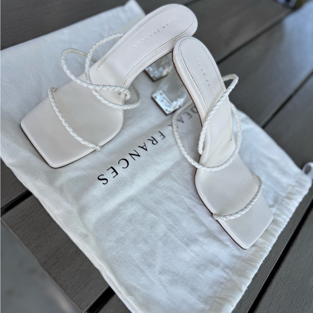 Dear Frances Elegant White Heeled Sandals
